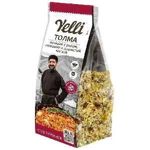 Толма YELLI ленивая с рисом, овощами и душистой кинзой /пакет/ 160г*12 Толма YELLI ленивая с рисом, овощами и душистой кинзой /пакет/ 160г*12