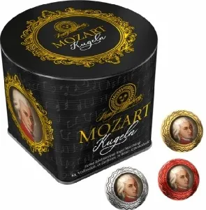 Набор конфет LAMBERTZ Mozart Kugeln в молочном, темном и белом шоколаде /жесть/ 300г*15