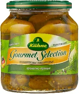 Корнишоны KUHNE пикантые ароматно-пряные /стекло/ 530г*8