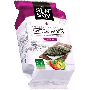Чипсы-Нори SENSOY Премиум из морской водоросли Tom Yum /пакет/ 4,5г*18