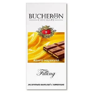 Шоколад BUCHERON Filling молочный с начинкой манго-маракуйя 85г*10