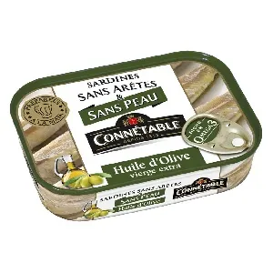 Сардины CONNETABLE SANS ARETES без кожи и без костей в оливковом масле E.V. 140г*12