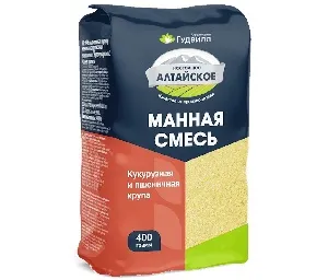 Смесь АЛТАЙСКОЕ манная кукурузная и пшеничная крупа /пакет/ 400г*6 Смесь АЛТАЙСКОЕ манная кукурузная и пшеничная крупа /пакет/ 400г*6