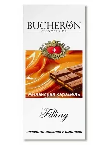 Шоколад BUCHERON Filling молочный с начинкой миланская карамель 85г*10
