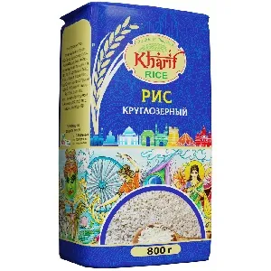Рис KHARIF круглозерный /пакет/ 800г*9