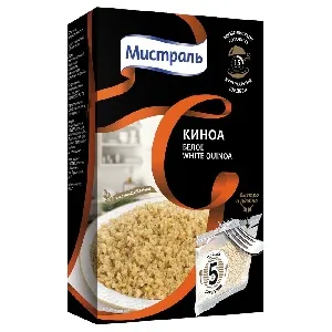 Крупа МИСТРАЛЬ Киноа белое (5х80г) в пакетиках /картон/ 400г*6