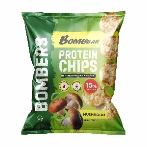 Чипсы BOMBBAR цельнозерновые протеиновые со вкусом "Белые грибы" /пакет/ 50г*6