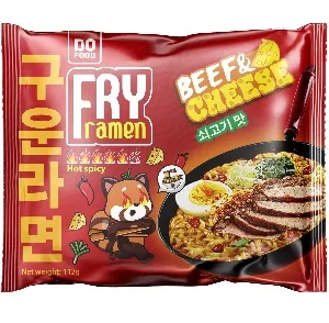***Лапша DO FOOD "FRY Ramen Beef and cheese" Сыр со вкусом Говядины /пакет/ 112г*30