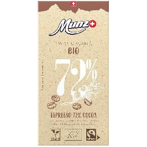 Шоколад MUNZ BIO горький 72% какао с кофе 100г*12