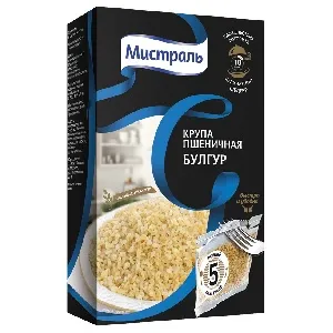 Крупа МИСТРАЛЬ пшеничная Булгур (5х80г) в пакетиках /картон/ 400г*6