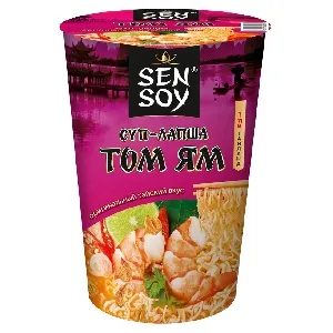 Лапша SENSOY суп б/п "Том Ям" /стакан/ 65г*24