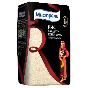 Рис МИСТРАЛЬ Басмати Extra Long Гималайский /пакет/ 500г*12 Рис МИСТРАЛЬ Басмати Extra Long Гималайский /пакет/ 500г*12