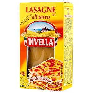 Макаронные изделия DIVELLA Spesialiti di semola №108 LASAGNE All'uovo яичная 500г*12