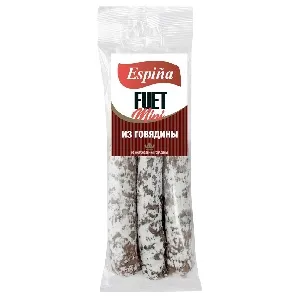 Колбаса ESPINA Fuet - mini "Фуэт - мини" из говядины сыровяленая полусухая 60г*12 Колбаса ESPINA Fuet - mini "Фуэт - мини" из говядины сыровяленая полусухая 60г*12
