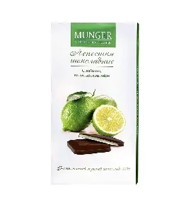 Лепестки MUNGER Maître Chocolatie из горького шоколада 72% с начинкой из лайма /картон/ 50г*10