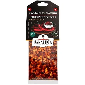 Специя GAMARJOBA Красный перец ДРОБЛЕНЫЙ /пакет/ 40г*20