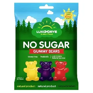 Мармелад LUKOMORYE NO SUGAR GUMMY BEARS жевательный "Лесные обитатели" (БЕЗ сахара) /пакет/ 70г*8