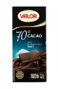 Шоколад VALOR горький 70% какао, со средиземной солью 100г*17