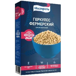Хлопья МИСТРАЛЬ Геркулес Фермерский /картон/ 400г*12