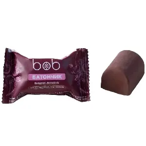 Батончик BOB неглазированный "Низкоуглеводный с вишней и фундуком" БЕЗ добавления сахара /шоубокс/ 25г*18