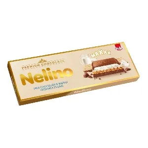 Шоколад NELLY Nelina Premium молочный с мол. нач. и вафлей /картон/ 190г*15