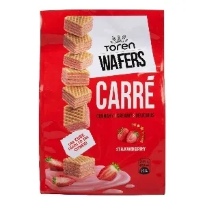 Вафли TOREN Carre с клубничной начинкой 250г*12 Вафли TOREN Carre с клубничной начинкой 250г*12