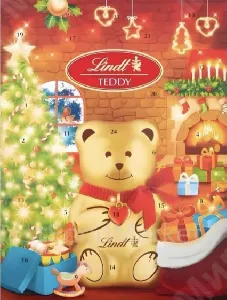Адвент-календарь LINDT TEDDY Рождественский /картон/ 170г*10