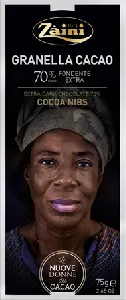 Шоколад ZAINI горький 70% с кусочками какао-бобов "Women of cocoa" 75г*12
