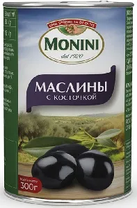 Маслины MONINI с косточкой /жесть/ 300г*12