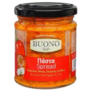 Паста BUONO из печёного перца с сыром Фета /стекло/ 200г*6 Паста BUONO из печёного перца с сыром Фета /стекло/ 200г*6
