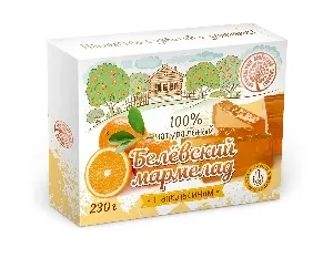 Мармелад БЕЛЕВСКИЙ натуральный пластовой АПЕЛЬСИН /картон/ 230г*20