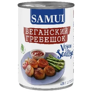 Грибы SAMUI VEGAN SCALLOP Королевская вешенка "Веганский Гребешок" (готовый продукт) /жесть/ 425г*24