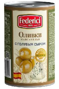 Оливки FEDERICI с голубым сыром /жесть/ 300г*12