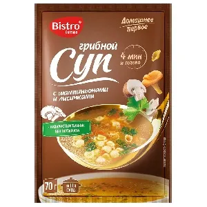Суп GURMINA BISTRO Грибной с шампиньонами и лисичками 70г*15 Суп GURMINA BISTRO Грибной с шампиньонами и лисичками 70г*15