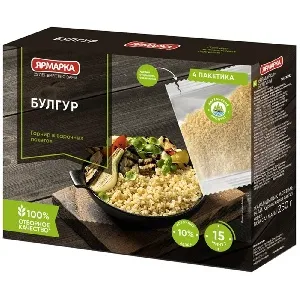 Булгур ЯРМАРКА "Отборная" (4шт*62,5г) 250г*10 Булгур ЯРМАРКА "Отборная" (4шт*62,5г) 250г*10