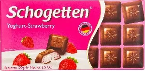 Шоколад SCHOGETTEN молочный с начинкой клубничный йогурт 100г*15