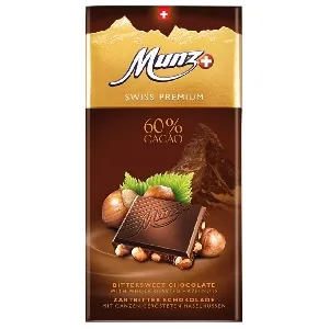 Шоколад MUNZ горький 60% какао с обжаренным фундуком 100г*10