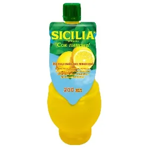 Сок SICILIA лимона 200мл*12 Сок SICILIA лимона 200мл*12