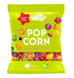 Воздушная кукуруза HAPPY CORN Фруктовый микс /пакет/ 70г*30