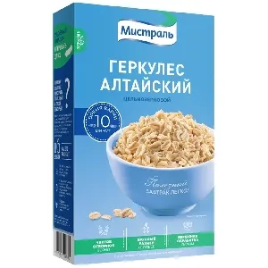 Хлопья МИСТРАЛЬ Геркулес Алтайский /картон/ 400г*12