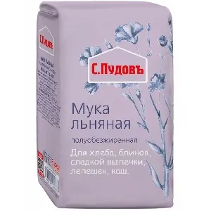 Мука С.ПУДОВЪ льняная /бум.пак/ 400г*6