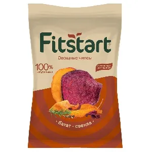 Овощные чипсы FITSTART Батат Свекла с чесноком, перцем и розмарином /пакет/ 50г*17 Овощные чипсы FITSTART Батат Свекла с чесноком, перцем и розмарином /пакет/ 50г*17