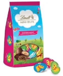 Яйца шоколадные LINDT Mini Eggs ассорти /пакет/ 180г*18