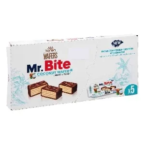 Вафли TOREN Mr.Bite в шоколадной глазури из молочного шоколада с кокосовой начинкой 190г*20 Вафли TOREN Mr.Bite в шоколадной глазури из молочного шоколада с кокосовой начинкой 190г*20