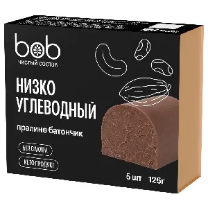 Батончик BOB неглазированный Низкоуглеводный без добавления сахара (25г*5шт) /картон/ 125г*12