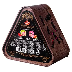 Конфеты HAJABDOLLAH 25543 из пишмание "Ягодный ларец" ассорти со вкусами клубники и арбуза в фруктовой глазури /деревянная кор./ 200г*6