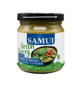Паста SAMUI карри зеленая для блюд из рыбы /стекло/ 220г*12