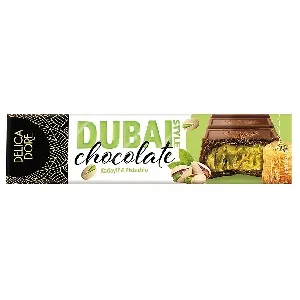 Шоколад DELICADORE Dubai Style молочный с фисташково-ореховой начинкой с кадаифом 70г*24