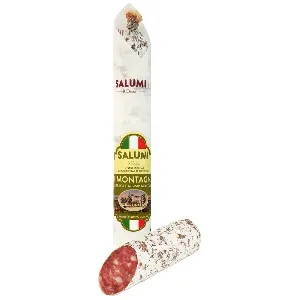 Колбаса SALUMI di Reggio сыровяленая полусухая "Салями Монтанья" 200г*10 Колбаса SALUMI di Reggio сыровяленая полусухая "Салями Монтанья" 200г*10