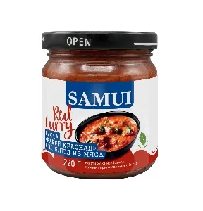 Паста SAMUI карри красная для блюд из мяса /стекло/ 220г*12 Паста SAMUI карри красная для блюд из мяса /стекло/ 220г*12